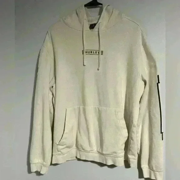 Men’s XL Hurley hoodie cream color EUC - Picture 1 of 5